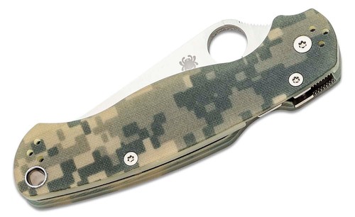 Spyderco Para Military 2 G-10 Camo Plain 3.45" CPM S45VN Pocket Folding Knife - Picture 3 of 5