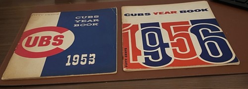 1953 & 1956 CHICAGO CUBS Yearbooks-Banks, Irvin, Sauer,etc -Excellent condition