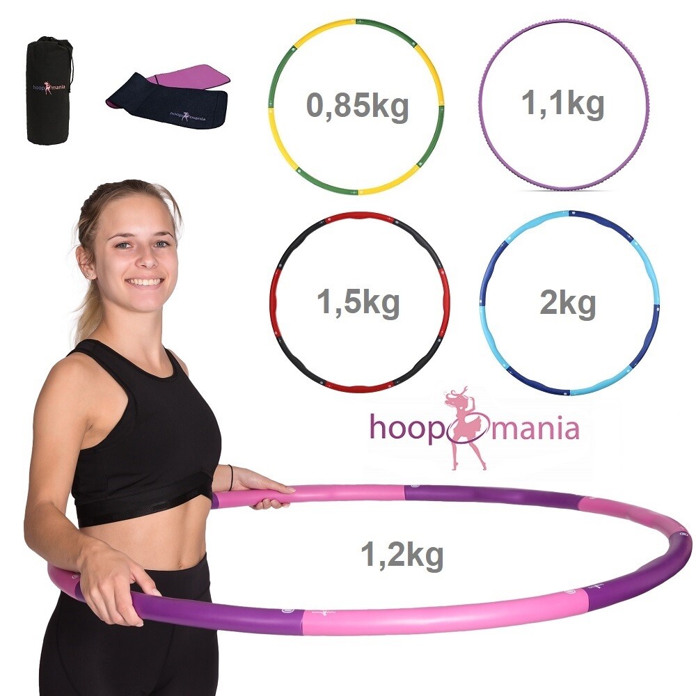Hoopomania Hula Hoop Reifen mit Schaumstoff 0.85/1.1.kg/1.2 kg/1.5 kg/2kg
