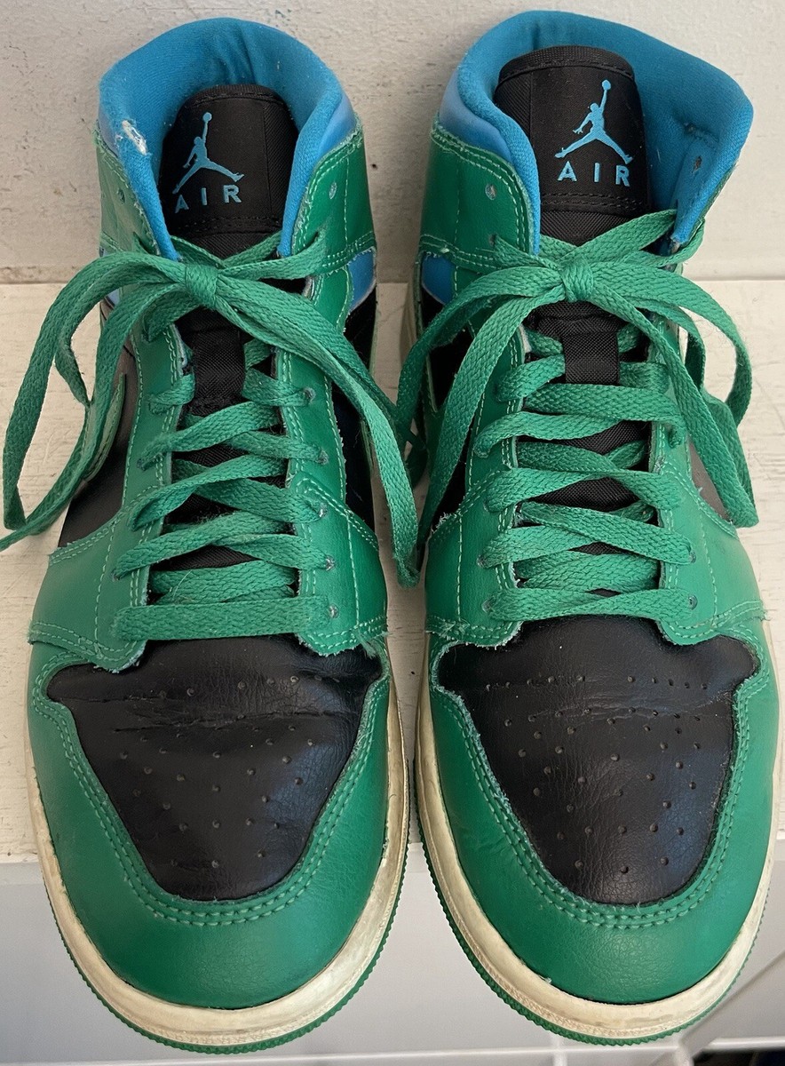 Nike Air Jordan 1 Mid Womens Size 8.5 BQ6472 033 Green Blue Black