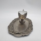 Eales 1779 no 928  Creamer Tray Silver Plated Porcelain Rose Victorian Pattern — photo 2