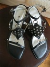 Bebe “Ida” Black Leather Silver Studded Sandals – New In Box – Size 7 — photo 7
