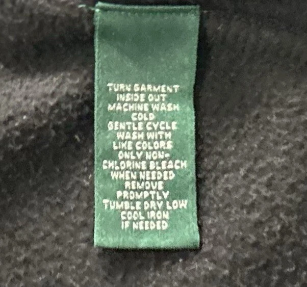 Lauren Ralph Lauren флис пуховик куртка XL черный/зеленый полный молнии Athletic - Изображение 4 из 4