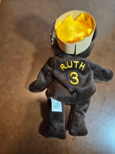 BABE RUTH - 1998 Salvino's Bamm Beano's "Home Run King" Beanie Bear -"NWT" - Picture 2 of 3
