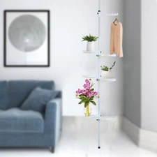 7Layer Tension Pole Plant Stand Flower Pot Holder Display Rack Indoor Decoration