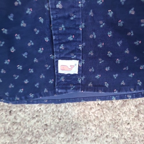 Vineyard Vines Shirt Mens Small Blue All Over Print Corduroy Classic Fit Murray - Picture 6 of 10