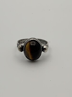 Vtg Sz 6 Tiger Eye .925 Handcrafted Masaniello Ring 3.1g V40