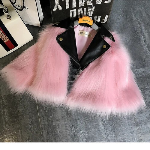 Children Faux Fox Fur Coat Autumn Winter Girls Kids Short Jackets Outwear - Picture 5 of 17