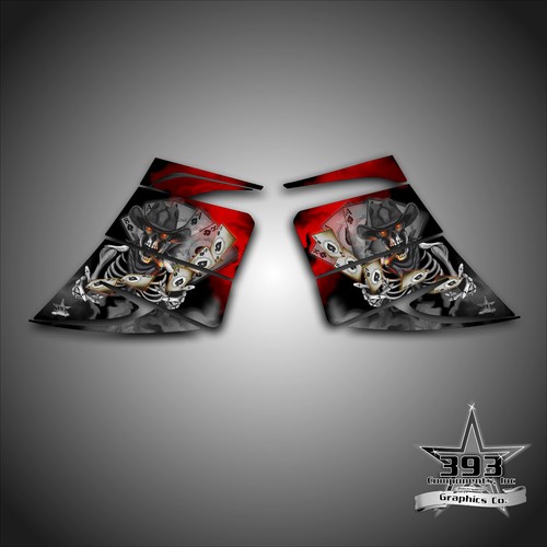 SKI-DOO REV MXZ SNOWMOBILE WRAP GRAPHIC SIDE PANEL DECAL 03-07 OUTLAW RED - 第 1/1 張圖片