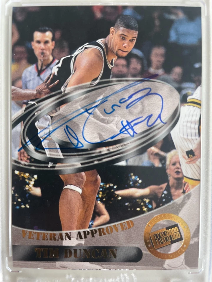 1998 Press Pass Double Threat Veteran Approved Tim Duncan Auto - Image 3 of 4
