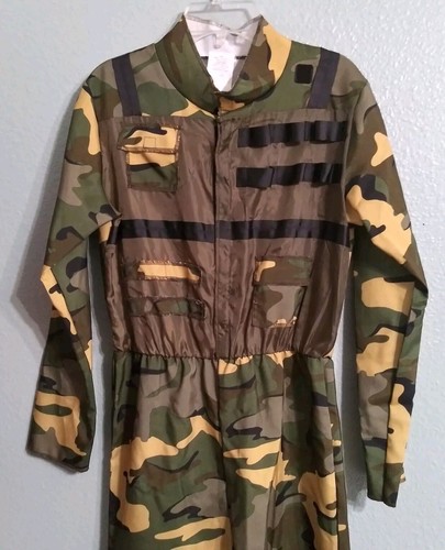 Special Forces Commando Camo Costume Jumpsuit Kid M/L Military Army Halloween - Picture 5 of 10