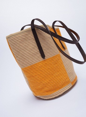 ZARA Stoff Shopper Tragetasche - Bild 6 von 8