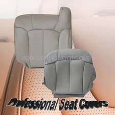 For 99-02 Chevy Suburban Driver Bottom & Top Replacement Leather Seat Cover Gray