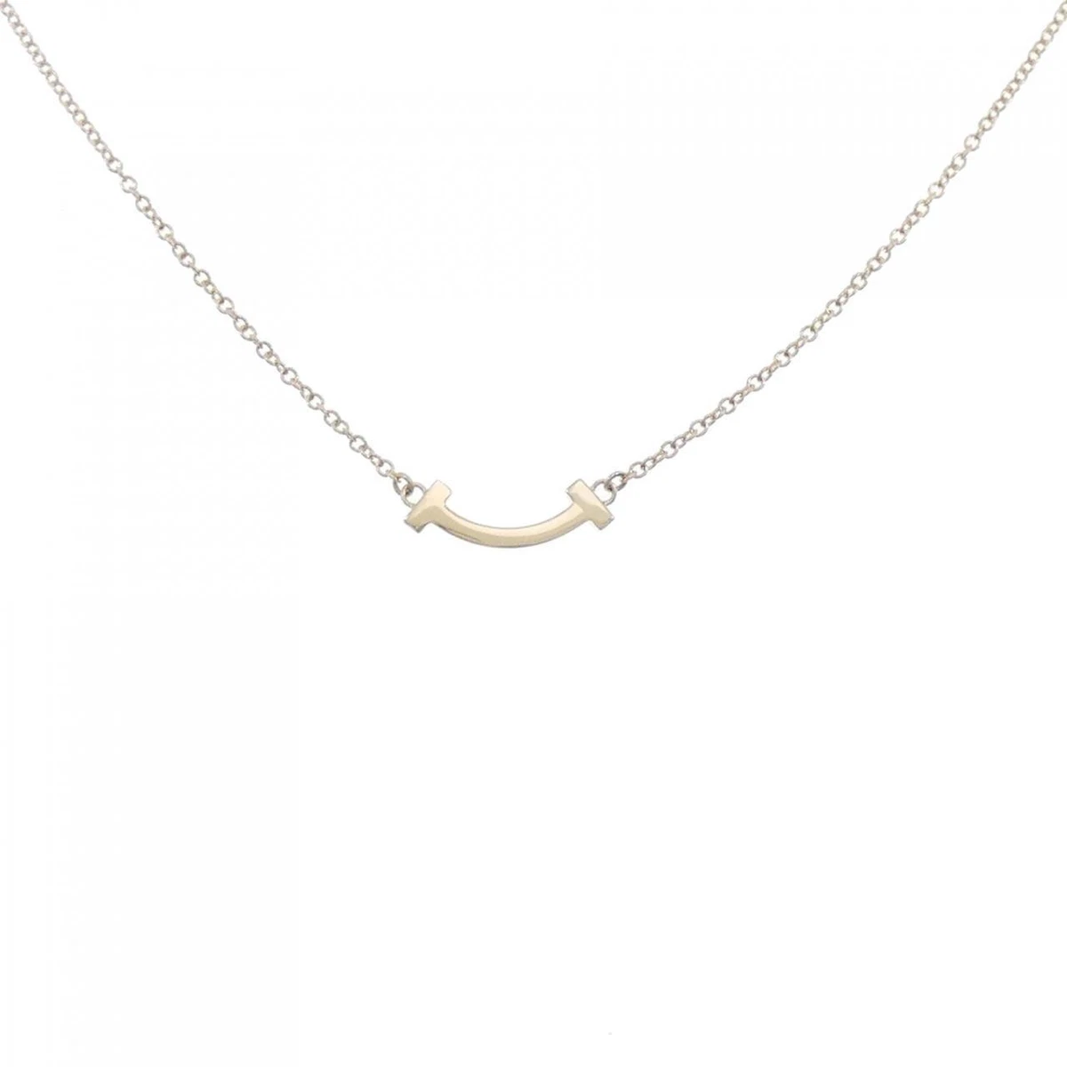 TIFFANY & CO.] Tiffany T Smile Large Necklace 6.9cm K18 Pink Gold T S –  KYOTO NISHIKINO