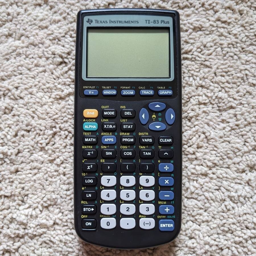 Texas Instruments TI-83 Plus 12-digit LCD screen graphing