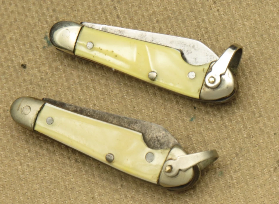 Cuchillos antiguos COLONIAL KNIFE CO miniatura fácil de abrir Jack de la década de 1920 - Lote de 2 Foto 3 de 4