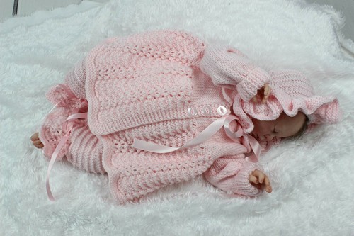 Patrón de tejido para chaqueta de bebé, gorro y pantalón, patrón de tejido, KP27 - Imagen 6 de 7