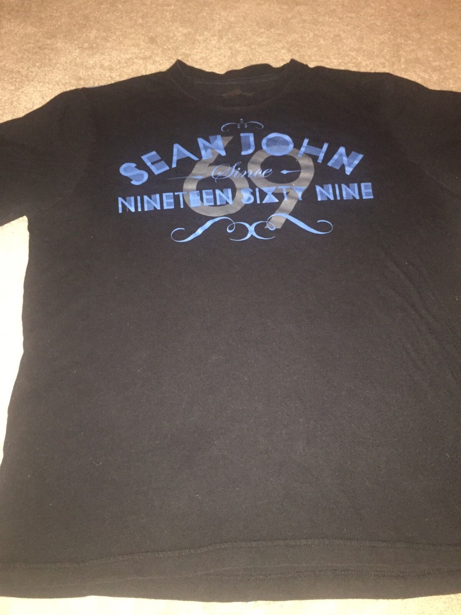 Vintage 90's Sean John P Diddy Nineteen Sixty Nine Black Tee Men's