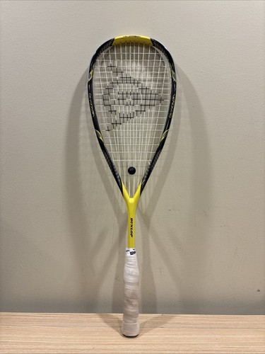 Dunlop Venom 110 Yellow squash racket With Black Silver Orange Carry Case - Picture 2 of 12