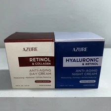 Sealed Azure Anti-Aging Day & Night Cream, Wrinkle Reduction, 1.69 Oz Each, K Be