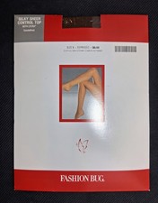 Fashion Bug Silky Sheer Control Top SIZE B Espresso Sandalfoot Pantyhose NOS