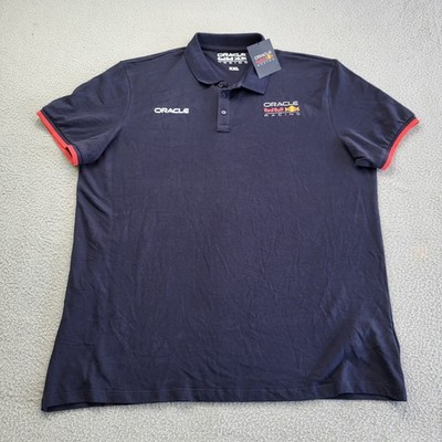 Oracle Red Bull Racing Polo Mens 2XL XXL Cotton Navy Blue Logo Shirt NWT