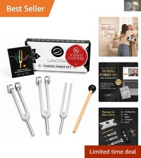 Healing Tuning Forks Set - 128Hz, 256Hz, 512Hz with Video Course for Relaxation