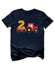 Farm Tractor 2nd 3rd Birthday Shirt Toddler, Gift Tee 2 3 Year Old Party