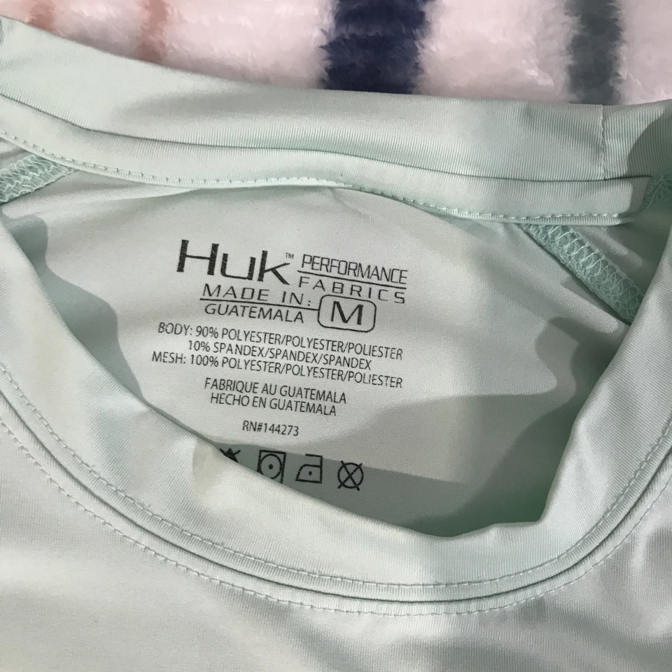 Camisa de pesca Huk Performance manga larga para hombre mediana roja pez K Scott UPF 815 Foto 4 de 4