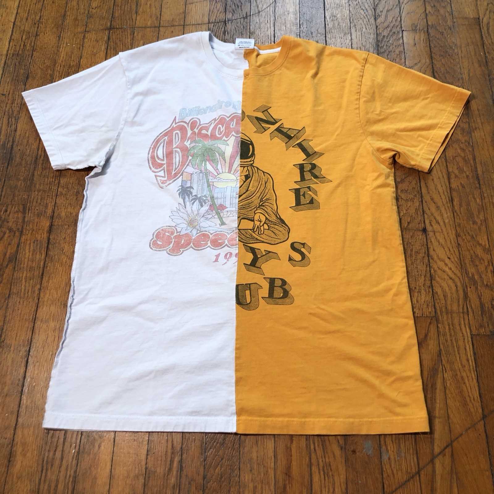 Billionaire Boys Club Split Graphic T-Shirt Men’s Size XL Yellow White
