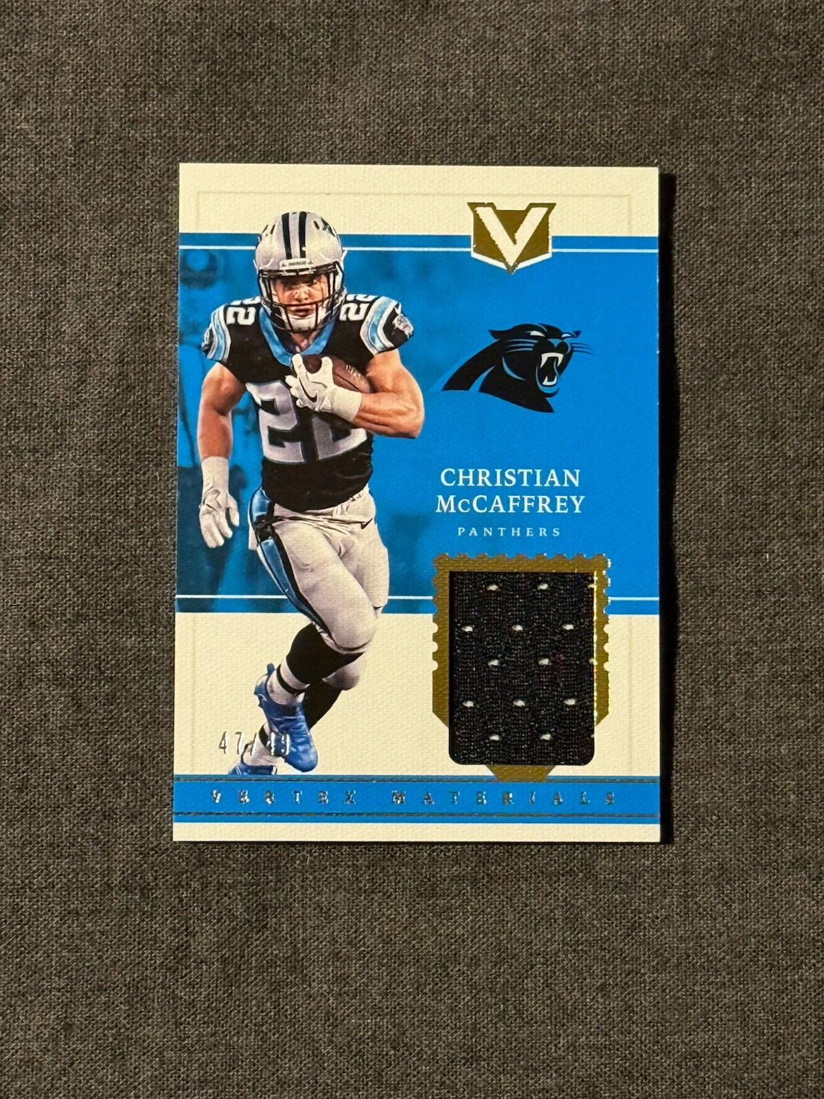 Christian McCaffrey Panini Vertex Vertex Material #VM40 Base