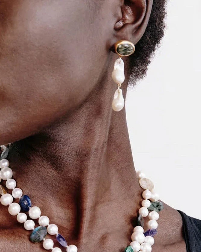 NUEVO CON ETIQUETAS $245 CHAN LUU Pendientes Georgette: Serafinita y perlas barrocas ~ ¡HERMOSOS! Foto 4 de 4