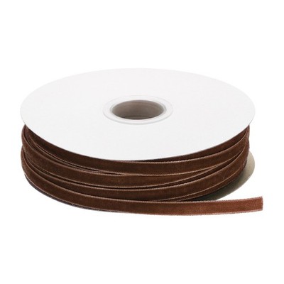 Samtband Geschenkverpackung 50 Yard x 1/4 Zoll Braunes einseitiges Samtbandrolle