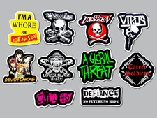 Punkcore Vinyl Sticker Lot 10 Pack street punk virus casualties unseen clit 45