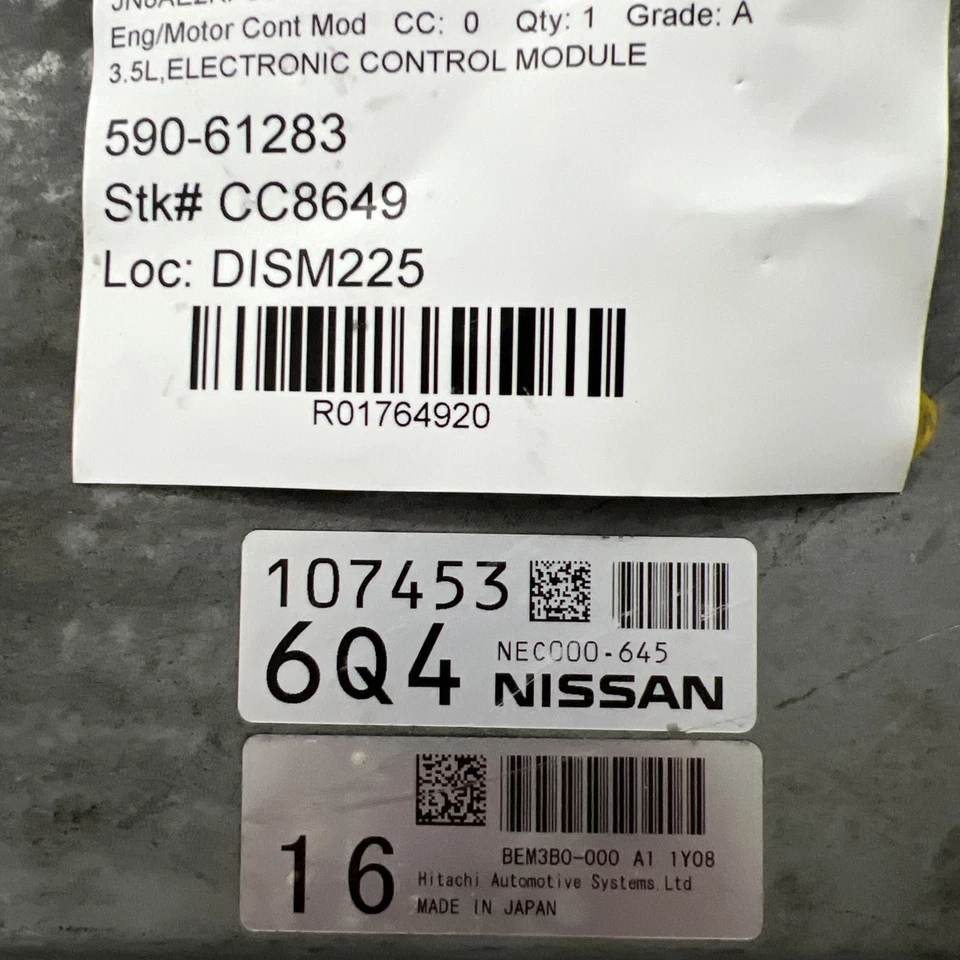 2012 QUEST 3.5L 107453 6Q4 / BEM3B0-000 A1 ELECTRONIC CONTROL MODULE - Image 3 of 4