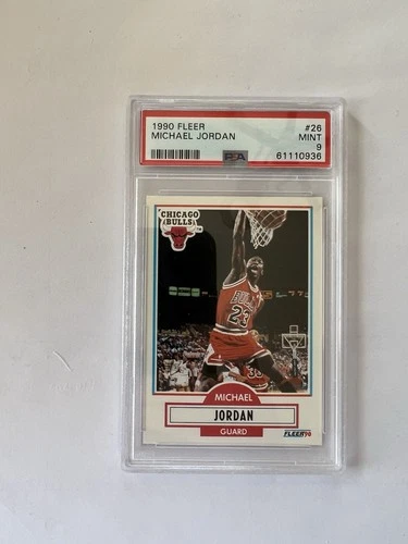 1990 Fleer Basketball Michael Jordan Card  Bulls  PSA 9 Mint