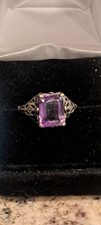 Amethyst Filigree. 925 Sterling Silver ring Size 6 3/4