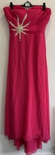 Ladies Evening Dress 16 Strapless Maxi Beaded Star Detail Pink