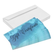 20Pcs 6.7 x 3.3"Blank Gift-Certificate for Business with Envelopes, Blue C