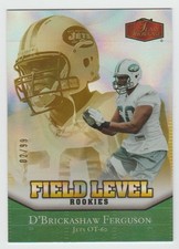 D'Brickashaw Ferguson 2006 Flair Showcase EMERALD Rookie Card #215 SP RC #02/99. rookie card picture