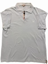 Burberry Brit Light Blue Polo Shirt Men's L 100 Cotton Logo Button