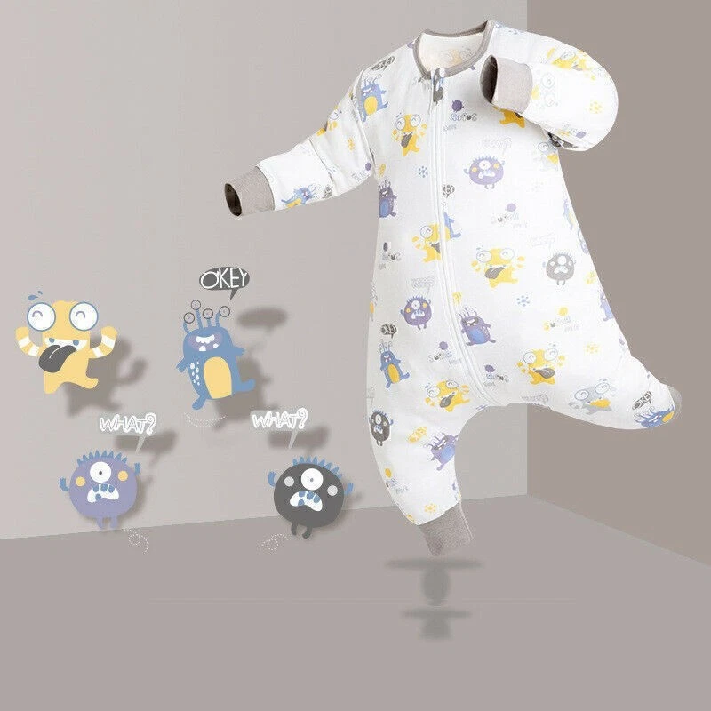 Baby Schlafsack mit Füßen und Langarm Für Kinder Baumwolle Schlafsäcke 0.5 TOG - Bild 2 von 4