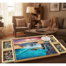 Portable 1000-Piece Puzzle Table with Drawers...