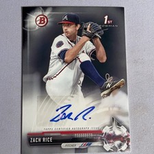 2017 Bowman Zach Rice #PA-ZR AU Paper Prospect Autographs Atlanta Braves