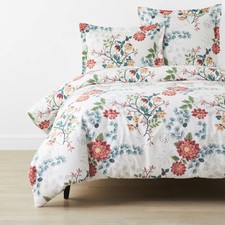 Holiday Print Ultra-Cozy Cotton Velvet Flannel Duvet Cover -Vintage Blooms, Full