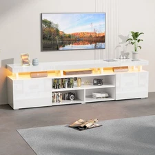 LED TV Stand for Up to 90 Inch TVs, Modern Entertainment Center