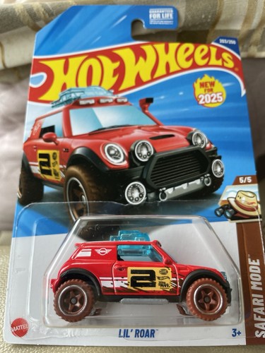 New for 2025 Hot Wheels Red Lil' Roar 2003 Mini Cooper RALLY #203/250 Safari!