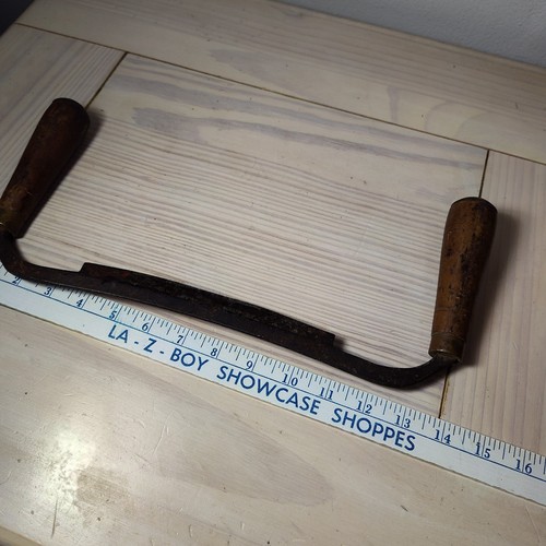 Antique Wood Working Tool Draw Knife Tree Log Bark Peeling Blade Primitive Decor - Picture 6 of 6