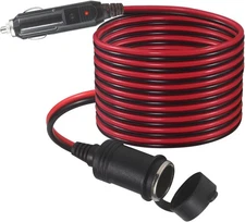 12V Cigarette Lighter Extension Cord Cable 12FT Heavy Duty DC Power Socket Plug