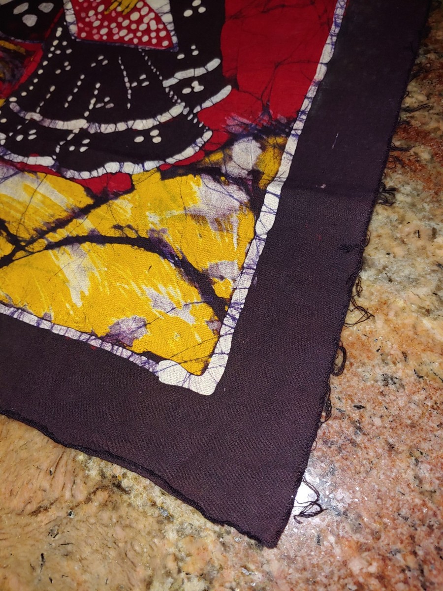Vintage 1970s Batik Textile Wall Hanging Woman Figure Indonesian